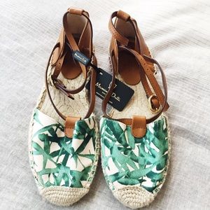 Massimo Dutti Bamboo Leather Espadrilles